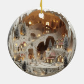 3D Christmas Village Snowy Keramisch Ornament (Achterkant)