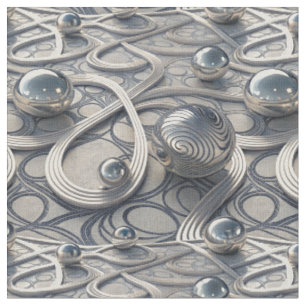 3D Chroom Bollen Abstracte Futuristische Patroon K Stof