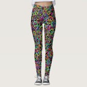 3D-cirkels op zwarte achtergrond Leggings (Voorkant)