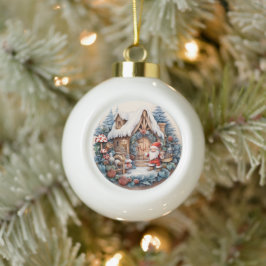 3D CLASSIC KERSTMIS  KERSTMAN KERAMISCHE BAL ORNAMENT