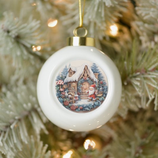 3D CLASSIC KERSTMIS KERSTMAN KERAMISCHE BAL ORNAMENT (Boom)