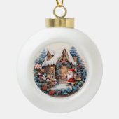 3D CLASSIC KERSTMIS KERSTMAN KERAMISCHE BAL ORNAMENT (Voorkant)