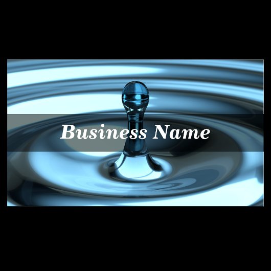 3D Close-up van Perfect Blue Water Drop Visitekaartje