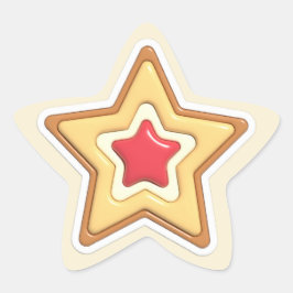3d Cookie Star Kerstmis Ster Sticker