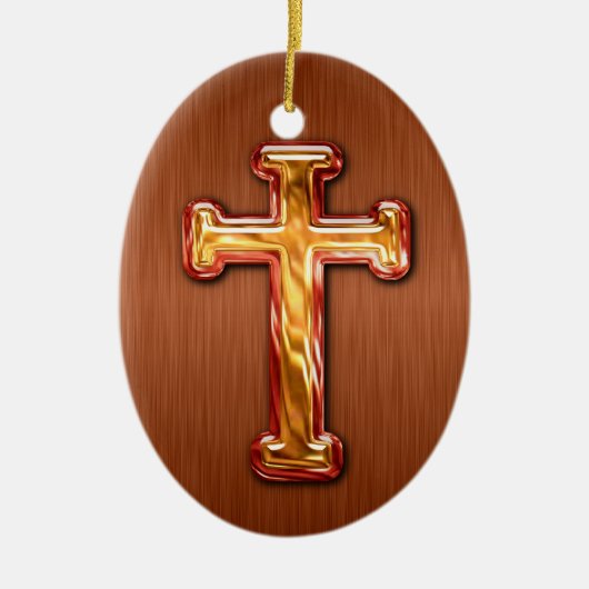 3D Cross-Ornament Keramisch Ornament (Voorkant)