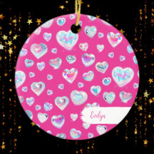  3D Crystal Edelsteen Harten Roze Kerst