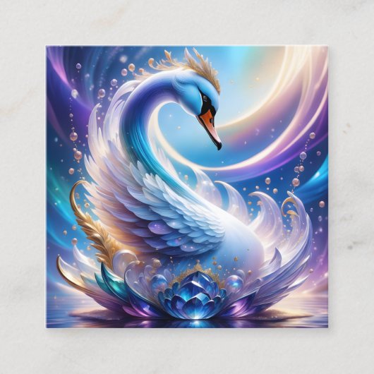 3d. Crystal Swan is een 3D-printbedrijf dat zorg Vierkante Visitekaartje (Voorkant)