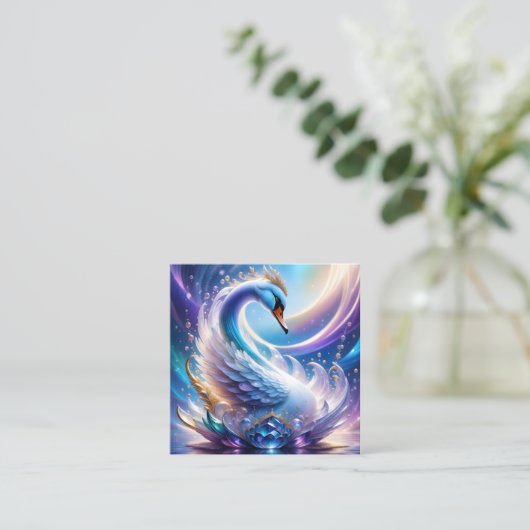 3d. Crystal Swan is een 3D-printbedrijf dat zorg Vierkante Visitekaartje (Staand voorkant)