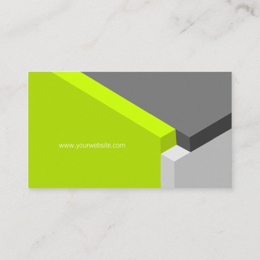 3D Cube Green Grey Architect Logo visitekaartje (Achterkant)