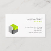 3D Cube Green Grey Architect Logo visitekaartje (Voorkant)