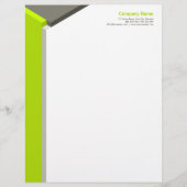 3D Cube Limoen / Grijze letterkop Custom Briefhoofd (Voorkant)