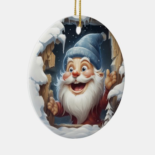 3D Customized Joyful Santa Keramisch Ornament (Rechts)