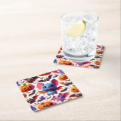 3D cute bats halloween Kartonnen Onderzetters (Insitu)