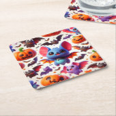 3D cute bats halloween Kartonnen Onderzetters (Schuin)