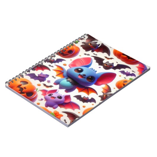 3D cute bats halloween Notitieboek (Linkerzijde)