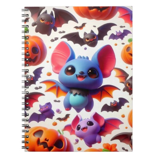 3D cute bats halloween Notitieboek (Voorkant)