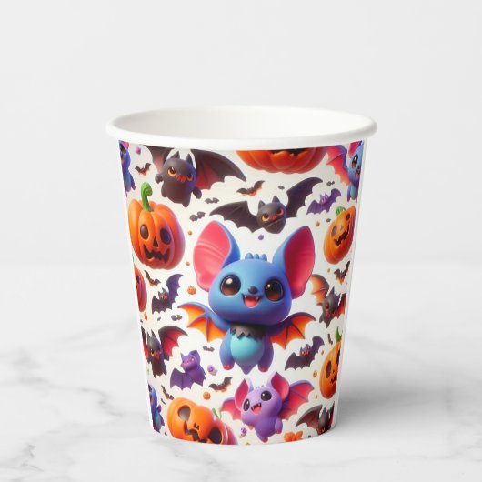 3D cute bats halloween Papieren Bekers (Achterkant)