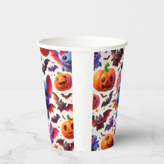 3D cute bats halloween Papieren Bekers (Rechts)