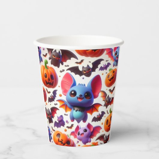 3D cute bats halloween Papieren Bekers (Voorkant)