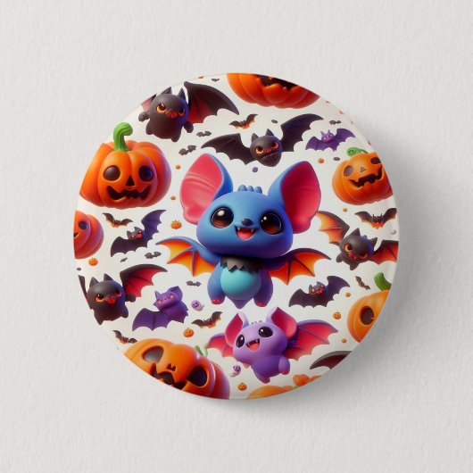3D cute bats halloween Ronde Button 5,7 Cm (Voorkant)