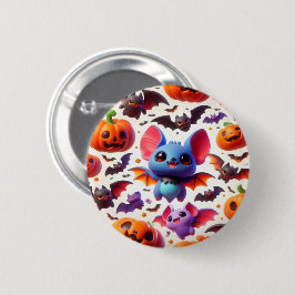 3D cute bats halloween Ronde Button 5,7 Cm