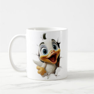 3D Cute Cartoon Duckling Bursting Koffiemok