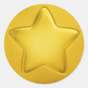 3D Cute Gele Jelly Award Prestatie Medaille Ster Ronde Sticker
