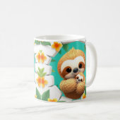 3D-cute-luiaard mok wrap, 3D mok wrap ontwerp (Voorkant rechts)