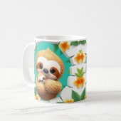 3D-cute-luiaard mok wrap, 3D mok wrap ontwerp (Voorkant links)