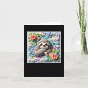 3D Cute Luiaard Sticker  Kaart