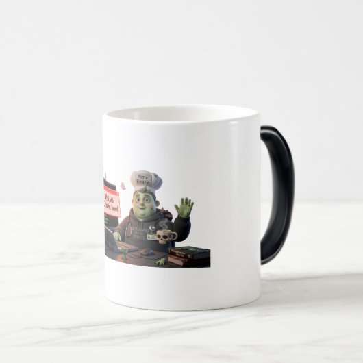 3D Cute Zombie Programmer Chef - Error 666 Coffee Magische Mok (Voorkant rechts)