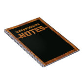 3D Cutout houtbewerking op zwart Notitieboek (Rechterzijde)