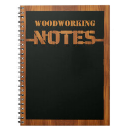 3D Cutout houtbewerking op zwart Notitieboek