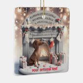 3D Dachshund Duits Kerstornament Keramisch Ornament (Rechts)