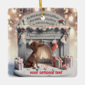 3D Dachshund Duits Kerstornament Keramisch Ornament (Voorkant)