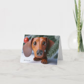 3D Dachshund Geanimeerde Kerstmis Kaart (Voorkant)