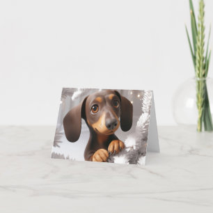 3D Dachshund Geanimeerde Kerstmis Kaart