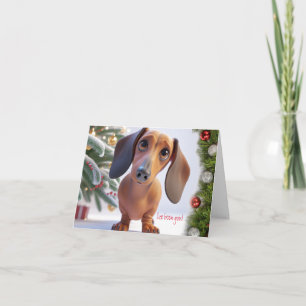 3D Dachshund Geanimeerde Kerstmis Kaart