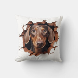 3D Dachshund Gebarsten Gat Kussen