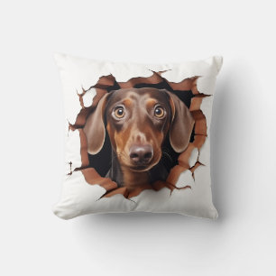 3D Dachshund Gebarsten Gat Kussen