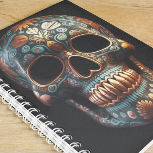 3D dag van de dode schedel Notitieboek