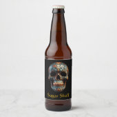 3D Dag van de Dode Schedel, op maat Bier Etiket (Voorkant)