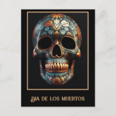 3D Dag van de Dode Schedel, op maat Briefkaart (Voorkant)