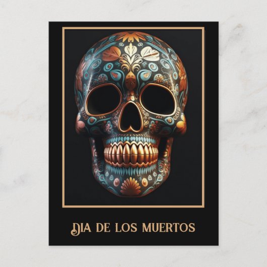 3D Dag van de Dode Schedel, op maat Briefkaart (Voorkant)