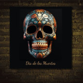 3D Dag van de Dode Schedel, op maat Canvas Afdruk