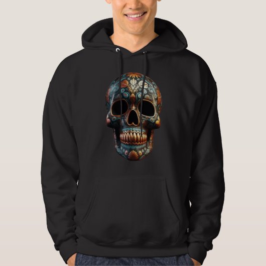3D Dag van de Dode Schedel, op maat Hoodie (Voorkant)