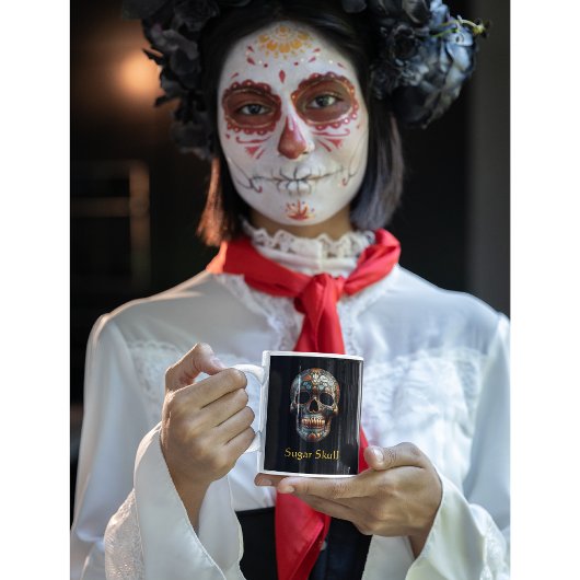 3D Dag van de Dode Schedel, op maat Koffiemok