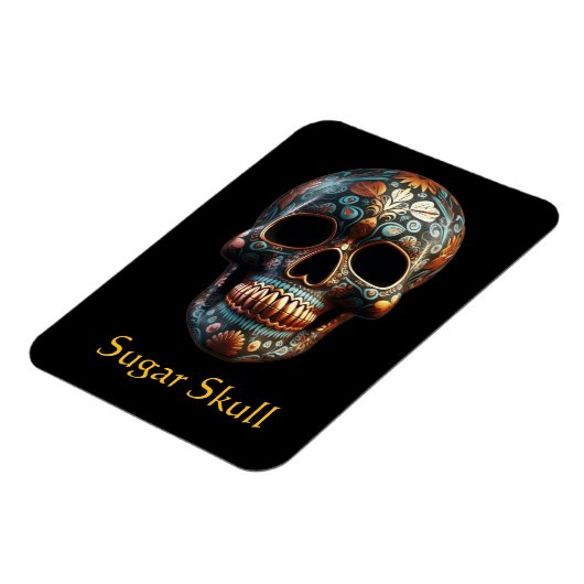 3D Dag van de Dode Schedel, op maat Magneet (Linkerzijde)