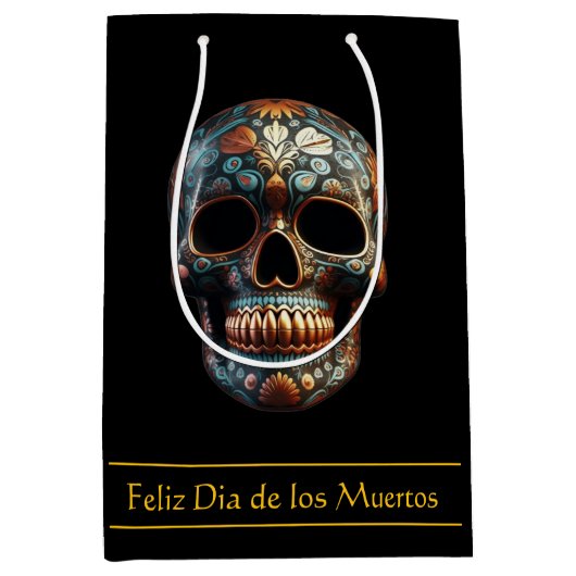 3D Dag van de Dode Schedel, op maat Medium Cadeauzakje (Voorkant)