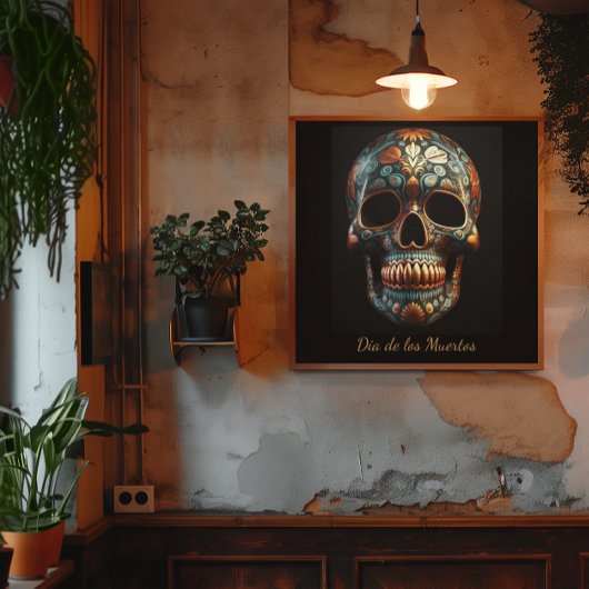 3D Dag van de Dode Schedel, op maat Perfect Poster